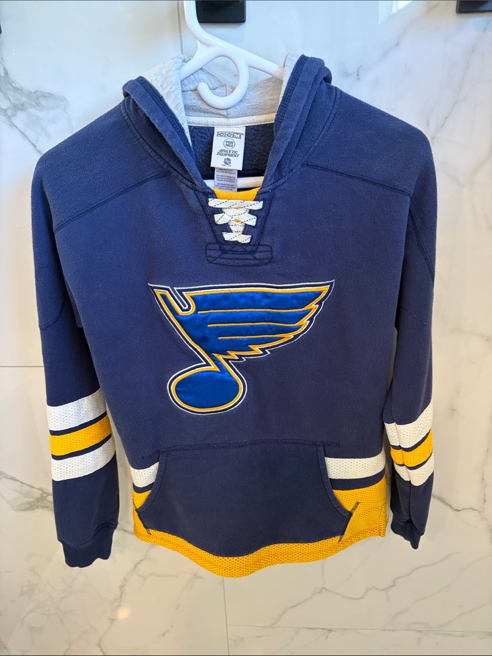CCM Navy Blue & Yellow St. Louis Blues Kids Hooded Sweatshirt